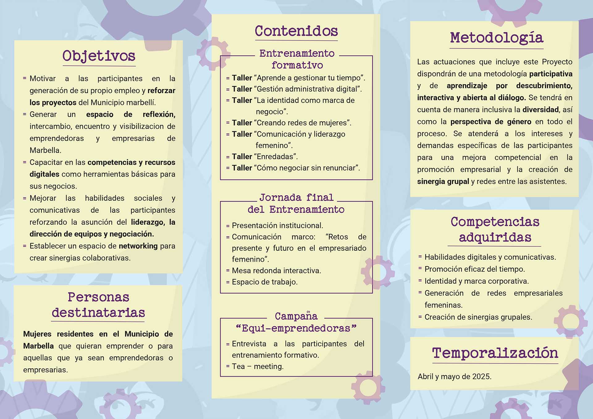 Nuevo impulso formativo dirigido este año al emprendimiento femenino
