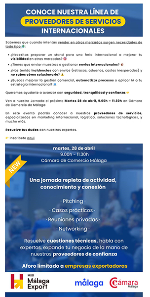 Impulsa tu negocio con la Cámara de Comercio y los proveedores de Hub Málaga Export
